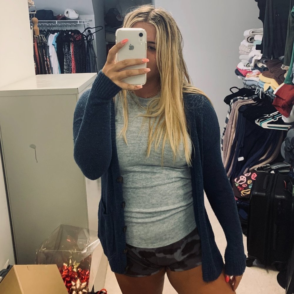 Abercrombie Blue Buttoned Cardigan